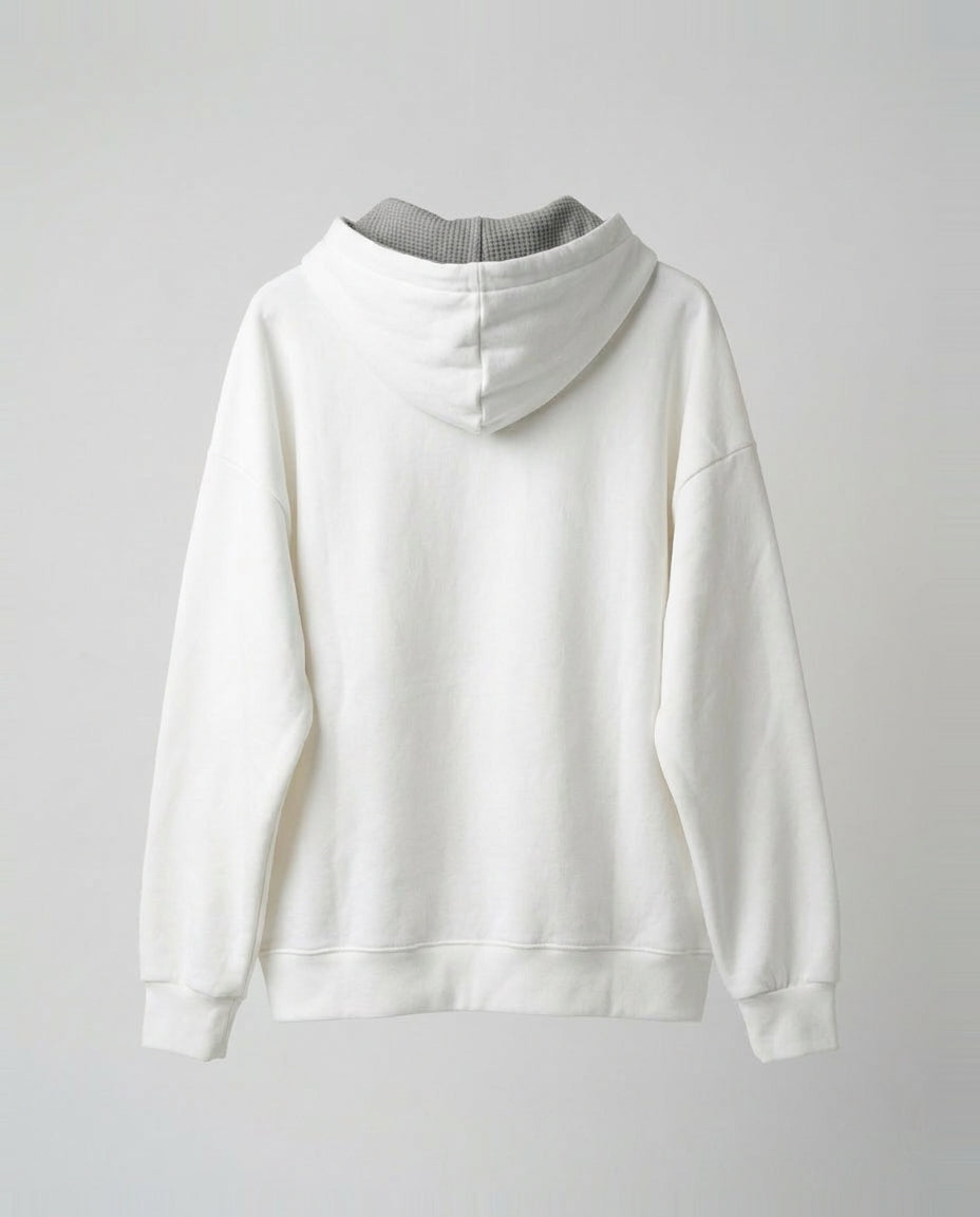Set Hoodie- Frayed Pocket White