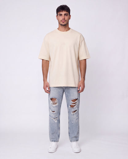 T-shirt- Oversize Flok Cream