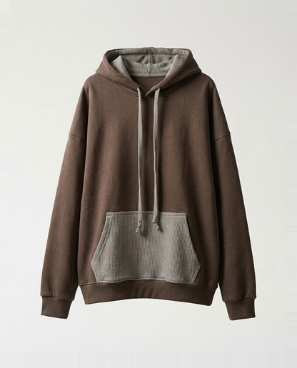 Set Hoodie- Frayed Pocket Brown