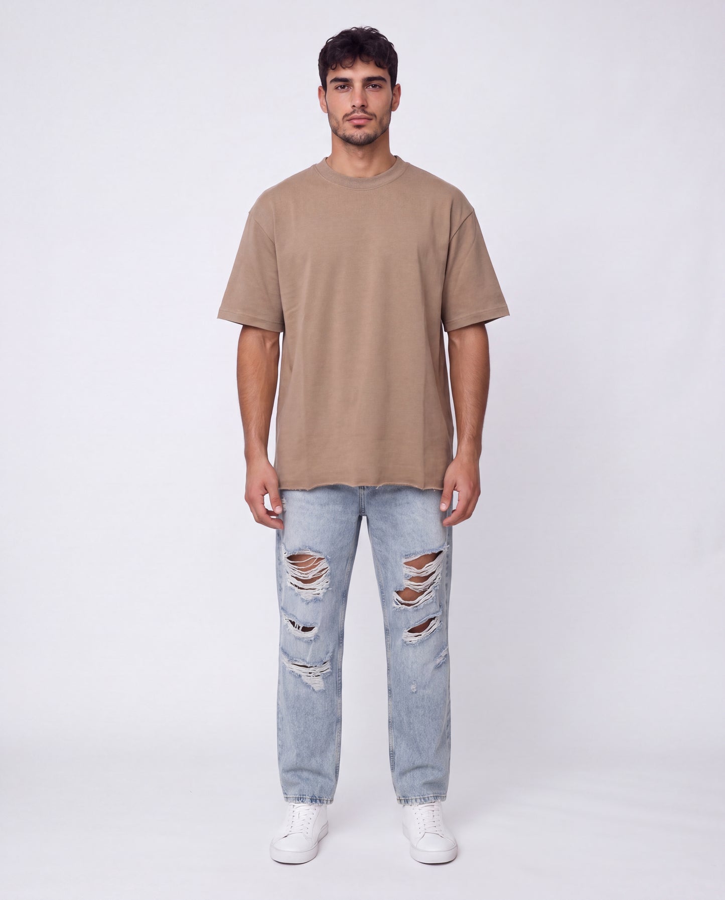 T-shirt- Oversize Plain Brown