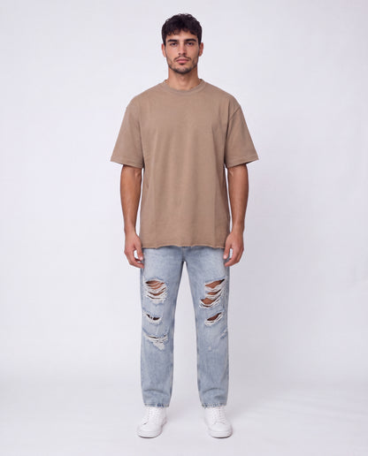 T-shirt- Oversize Plain Brown