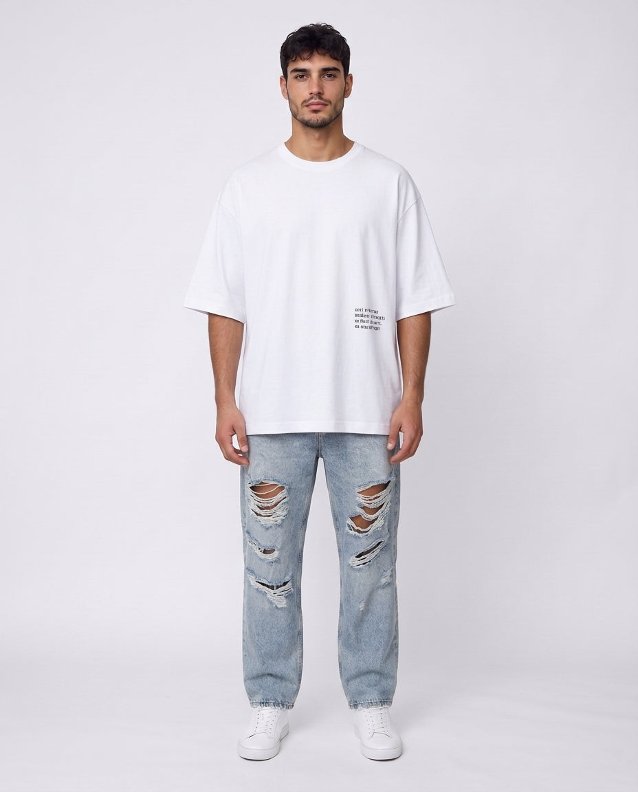 T-shirt- Oversize Street Back W&B