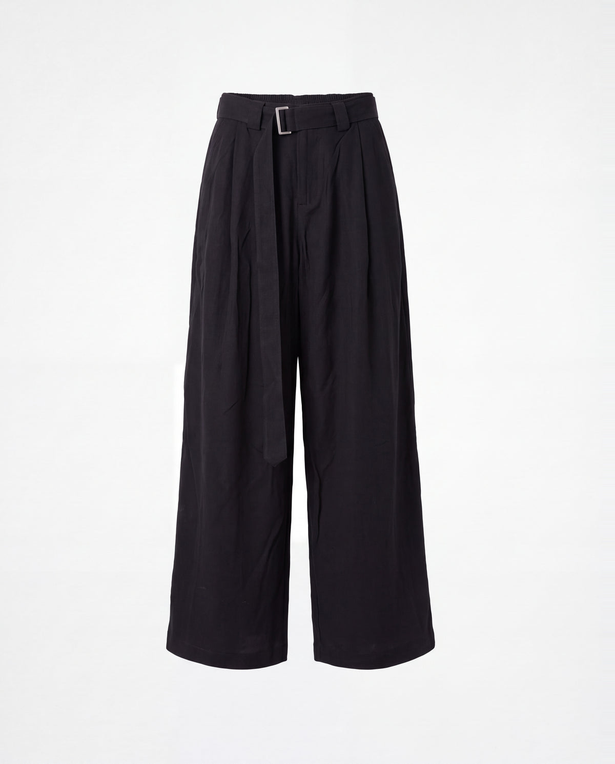 Pants- Linen balloon baggy Black