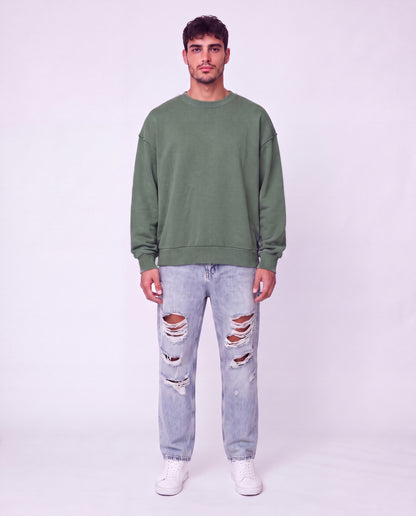 SWEATSHIRT OVERSIZE- Plain Green