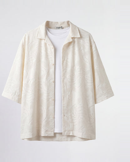 Shirt- Flower Beige