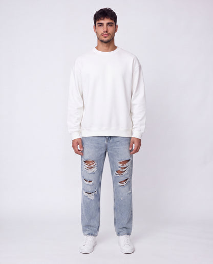 SWEATSHIRT OVERSIZE- Plain White