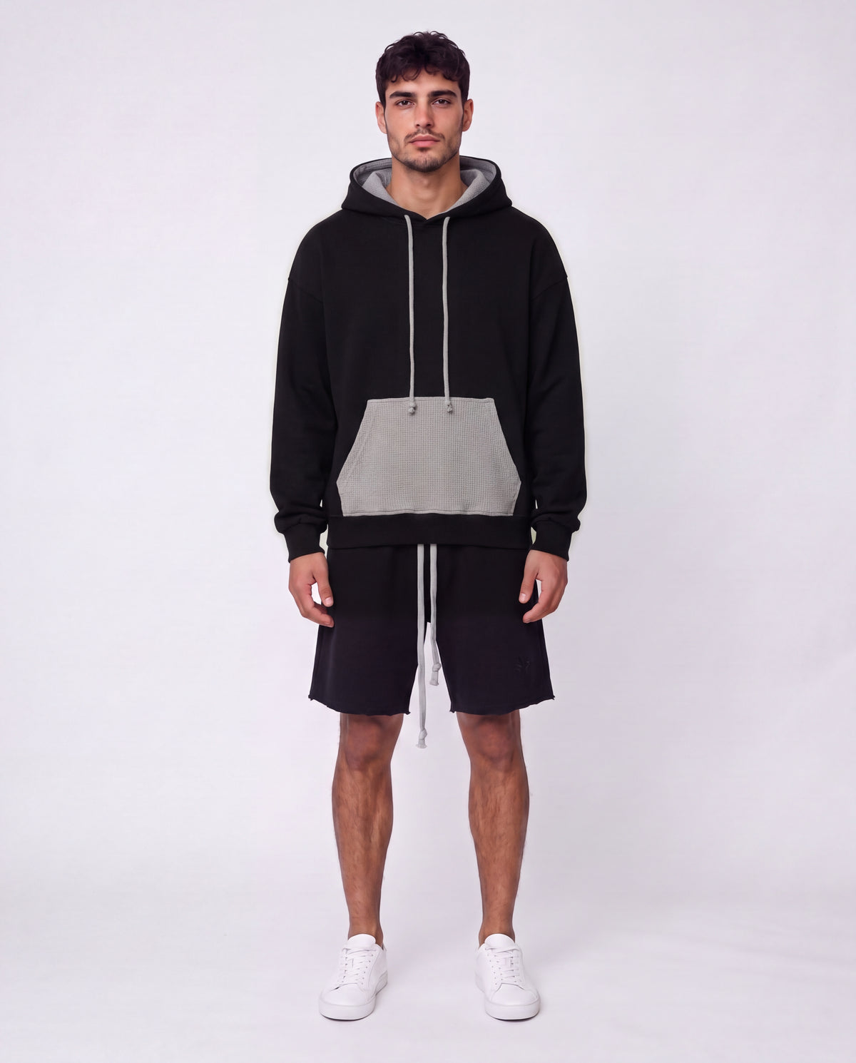 Set Hoodie- Frayed Pocket Black