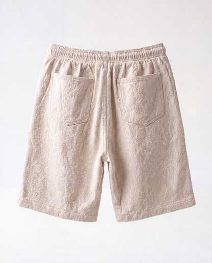 Short - Jeans Plusim Beige Flower