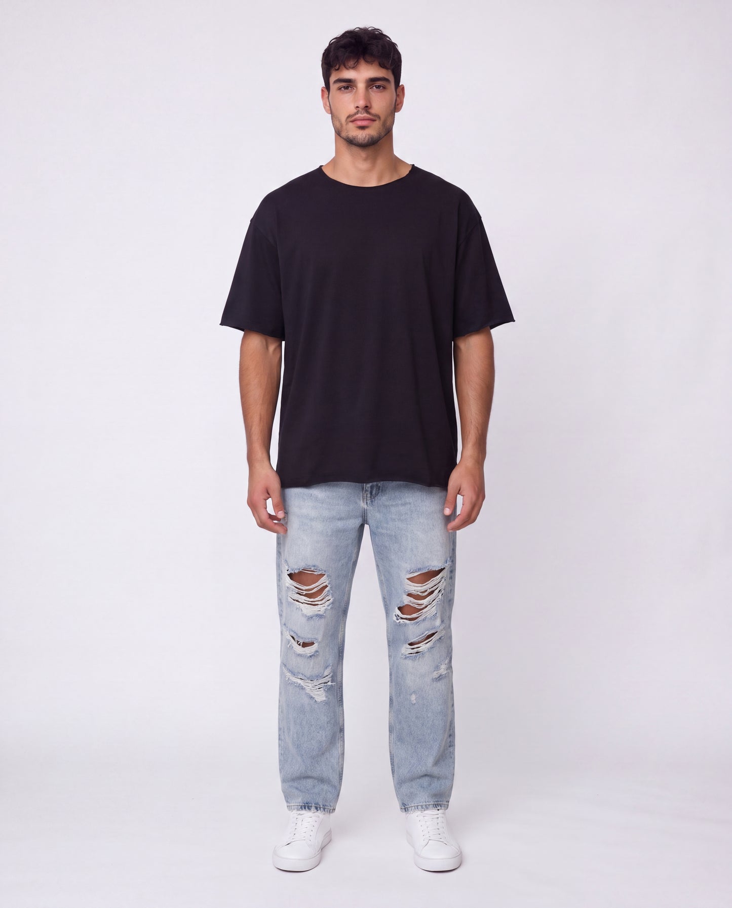 T-shirt- Oversize French teri Black