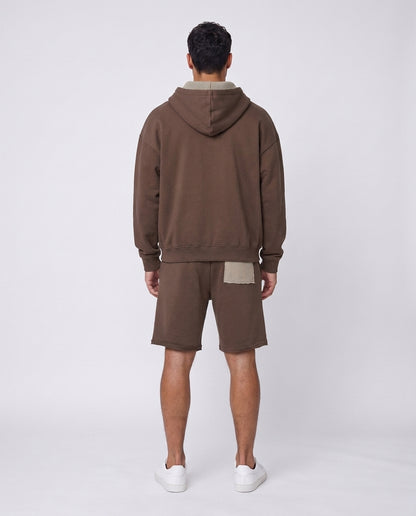 Short - Set Frayed Pocket Brown
