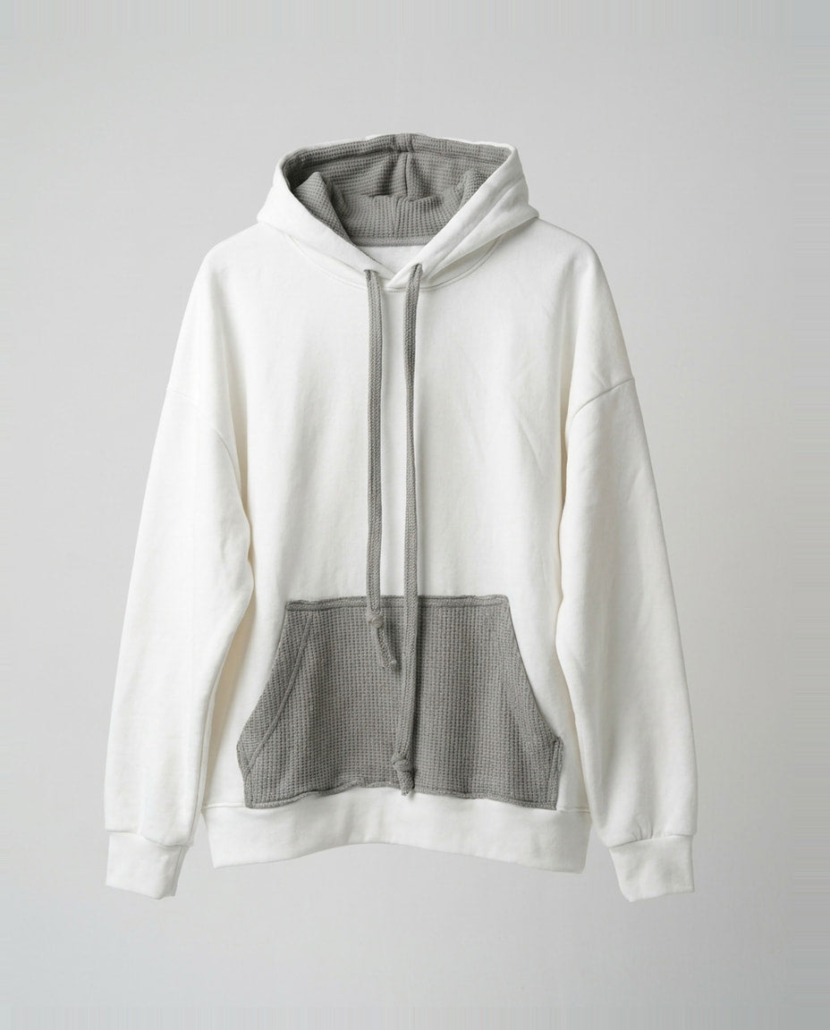 Set Hoodie- Frayed Pocket White
