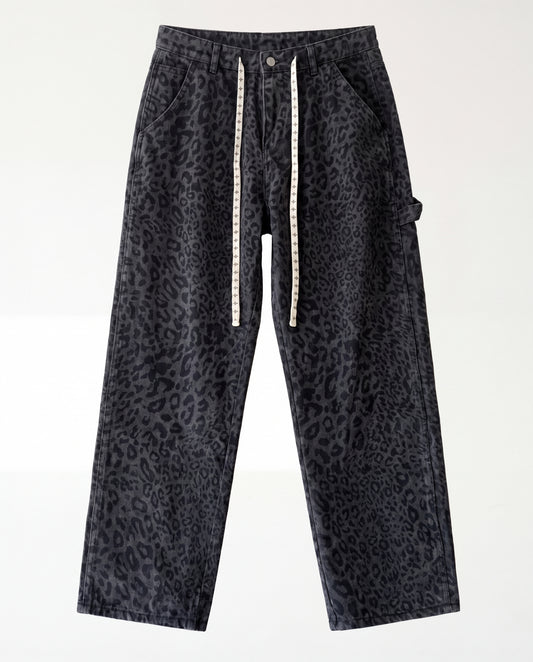Jeans -  Baggy Leopard Black