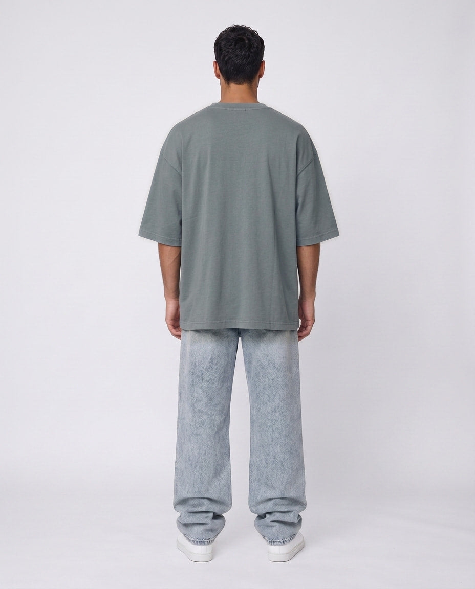 T-shirt- Oversize Wash Patch Blue