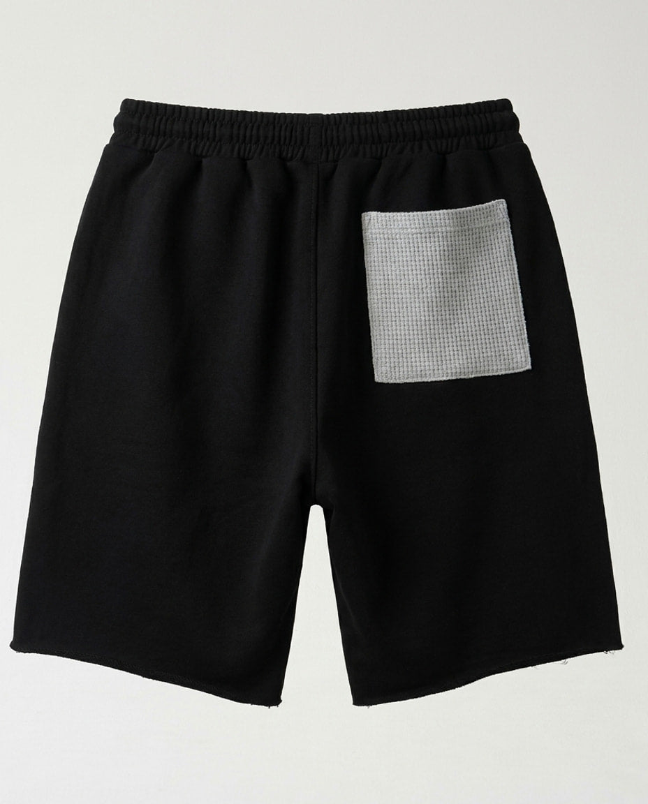 Short - Set Frayed Pocket Black