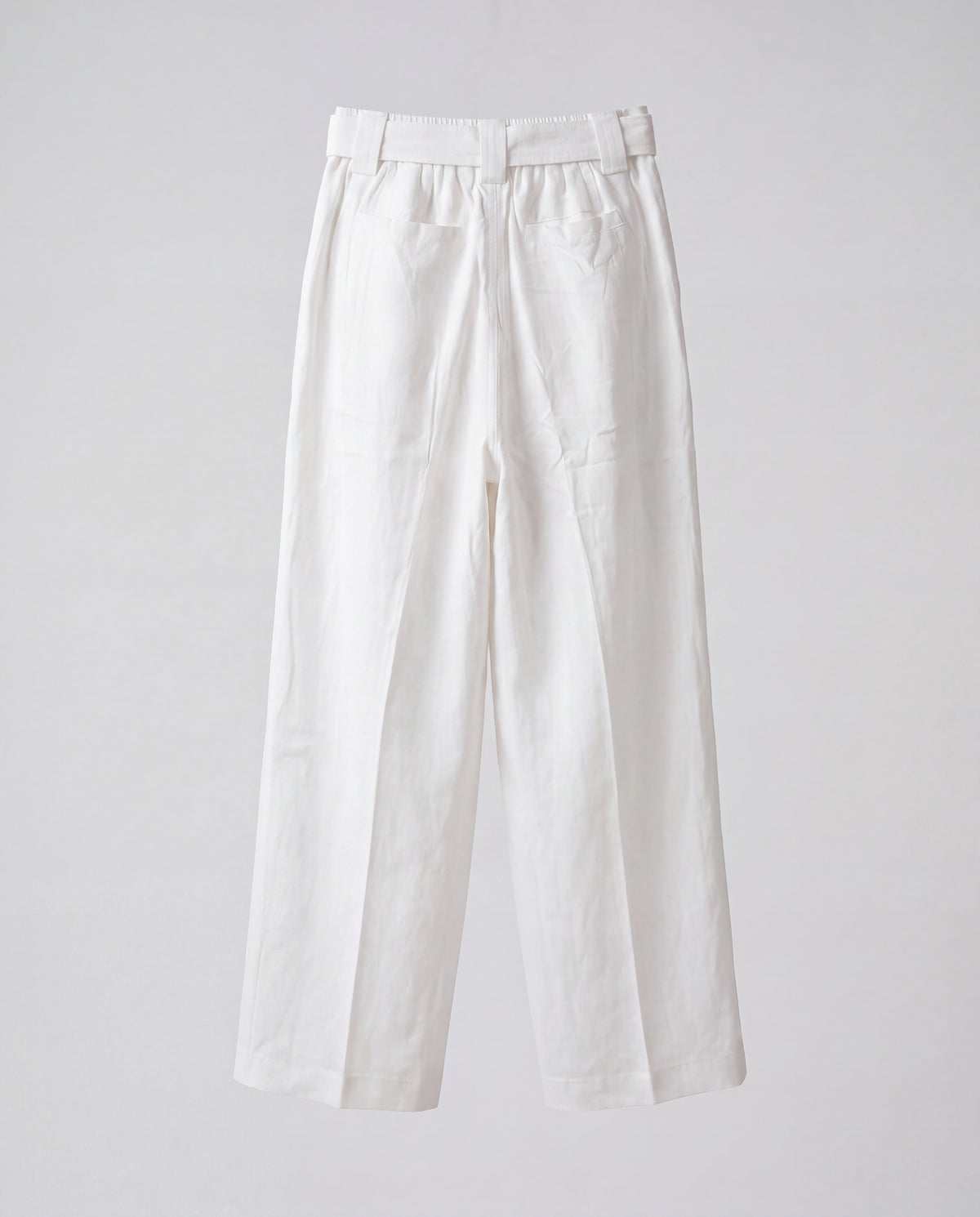 Pants- Linen balloon baggy White