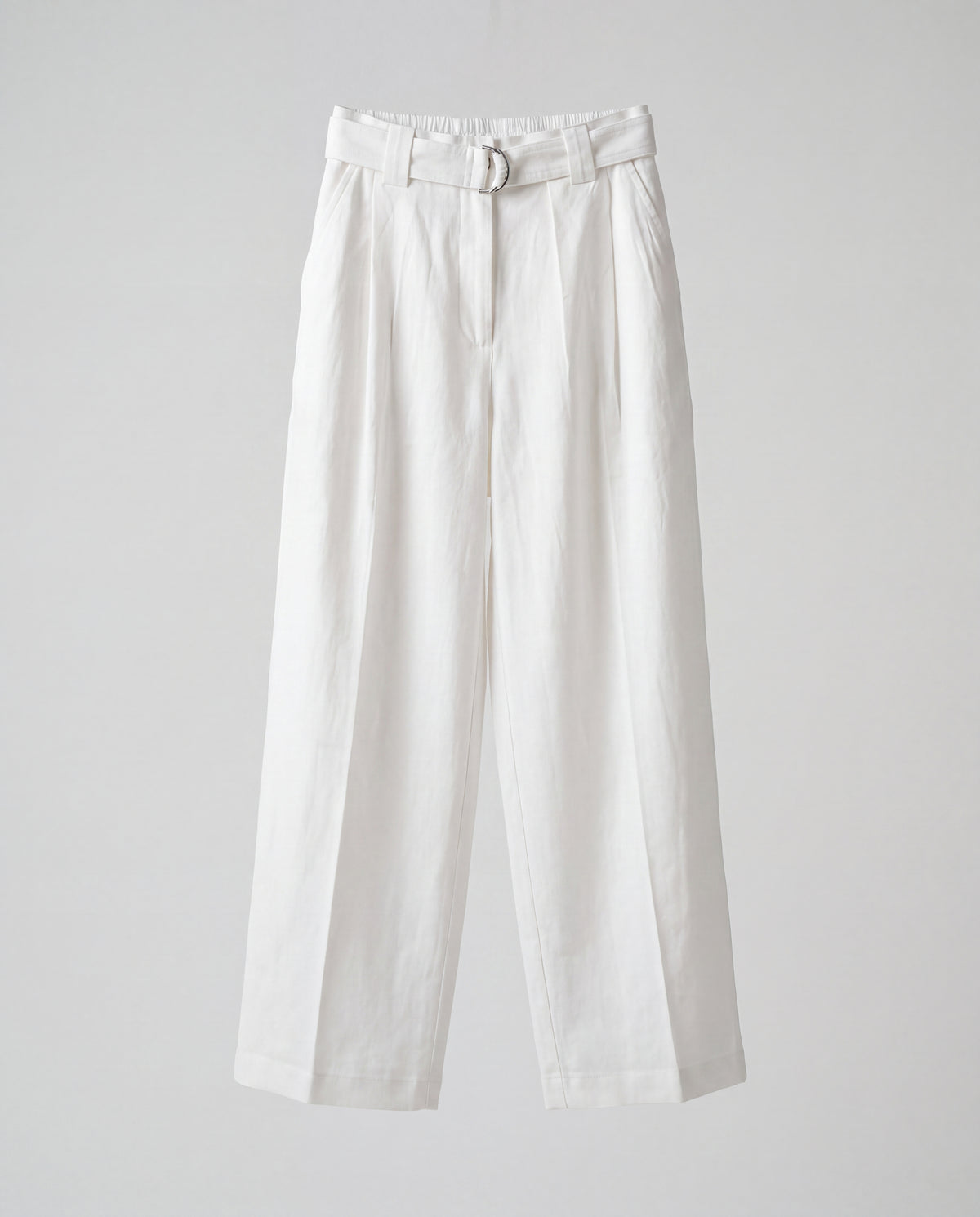 Pants- Linen balloon baggy White