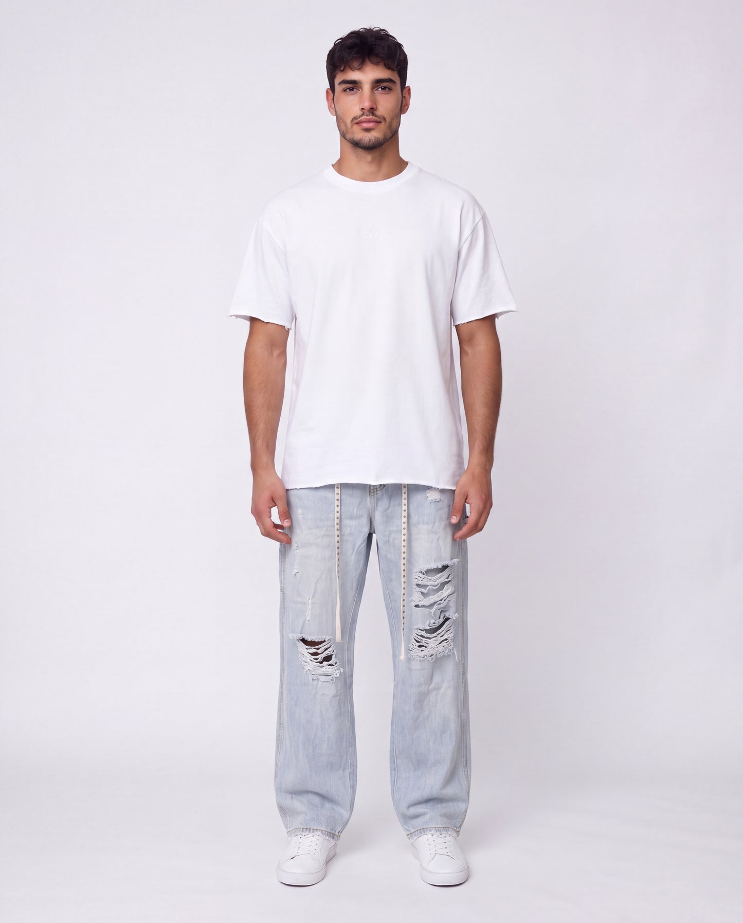 Jeans -  Baggy Denim Ripped