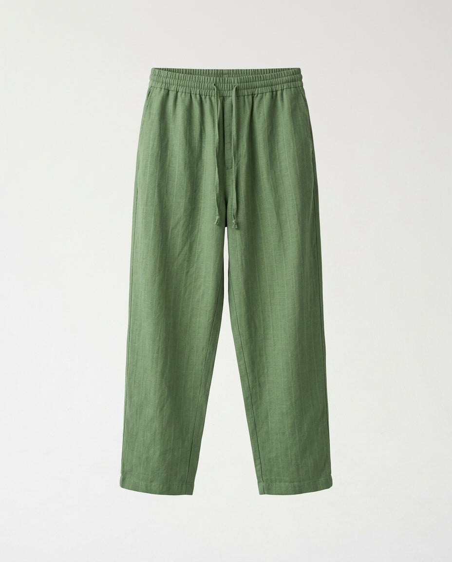 PANTS- Straight Plain Green
