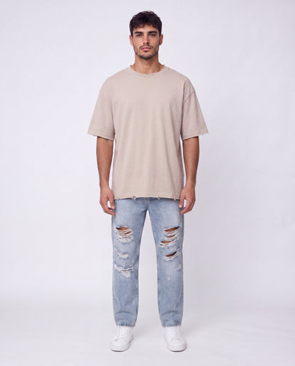 T-shirt Liam's linen rips Beige Pro