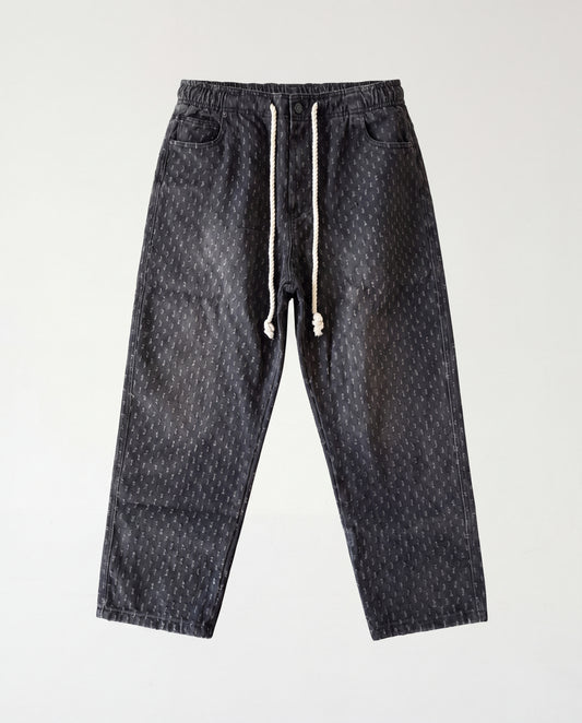 Jeans Lines Texture Rubber Black