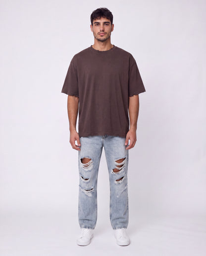 T-shirt Liam's linen rips Brown