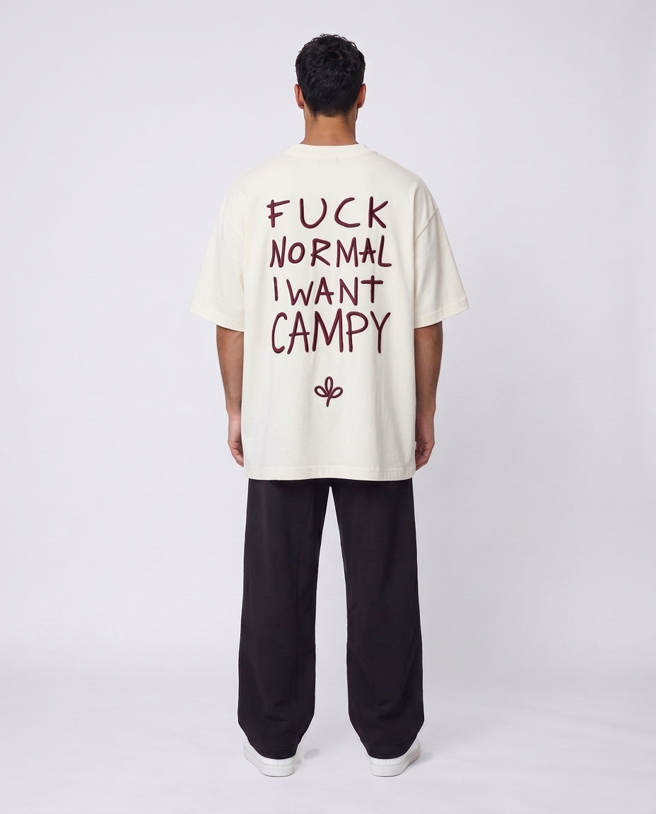 T-shirt FUCK NORMAL Bordo