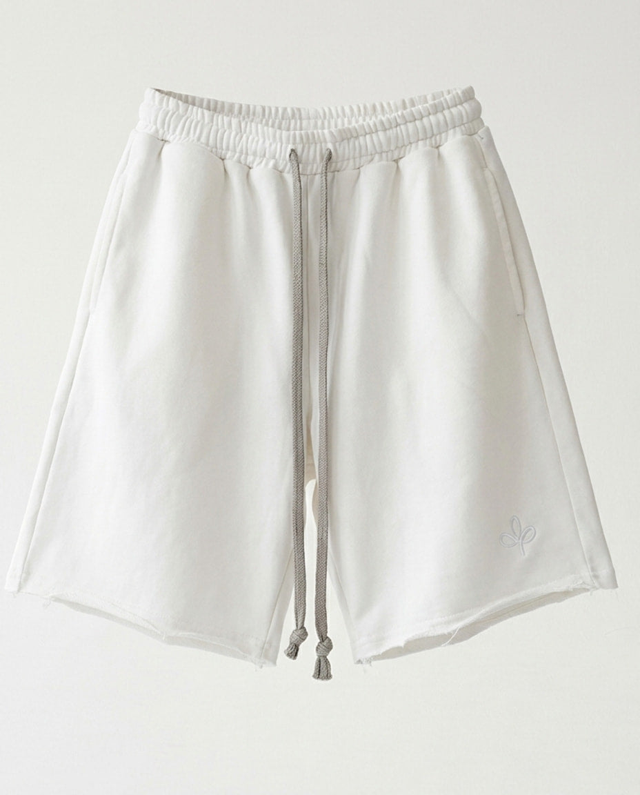 Short - Set Frayed Pocket White