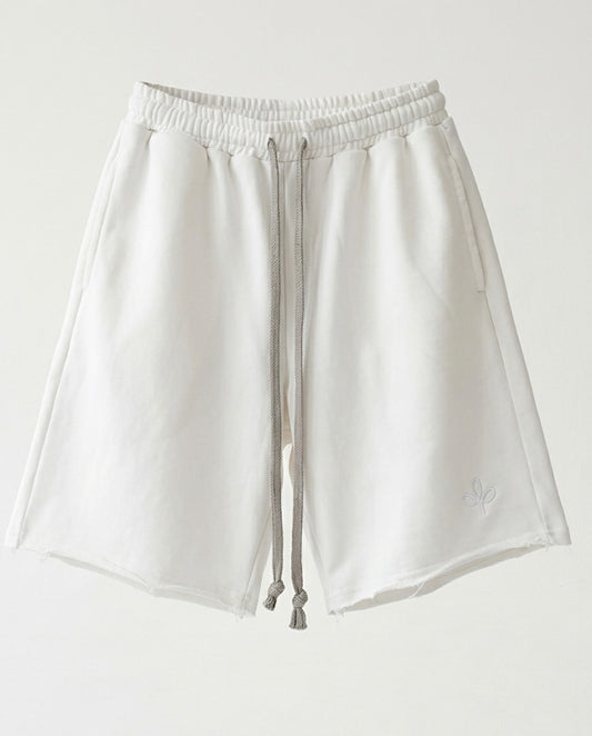 Short - Set Frayed Pocket White