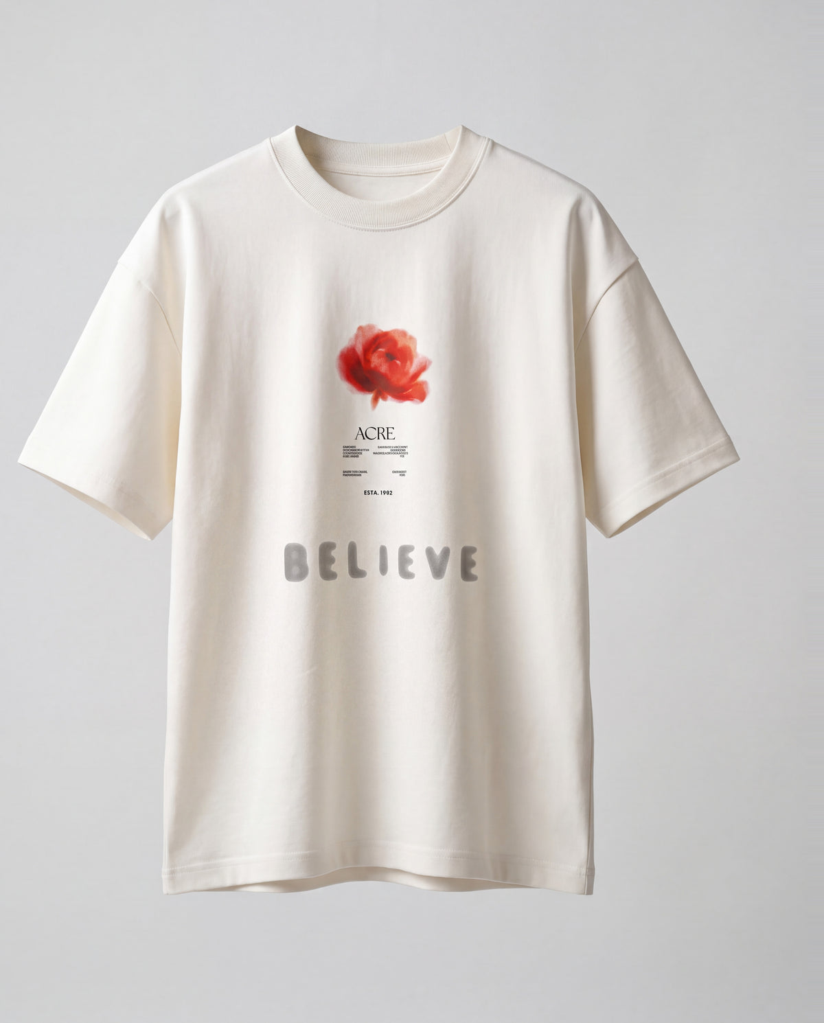 T-shirt- Oversize Flower White