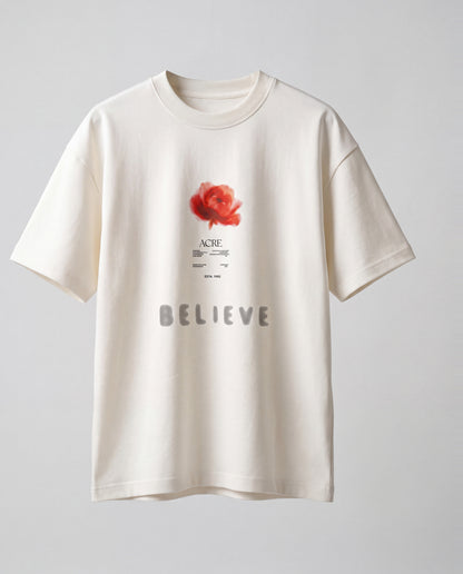 T-shirt- Oversize Flower White