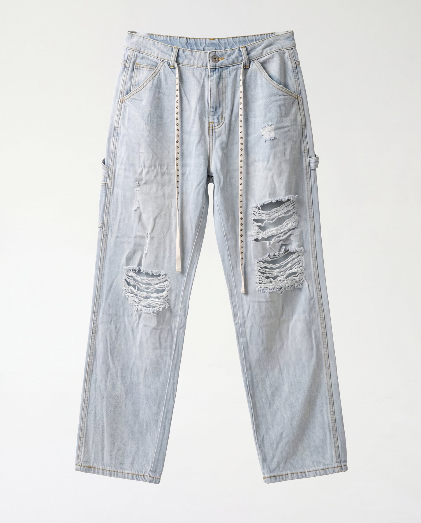 Jeans -  Baggy Denim Ripped