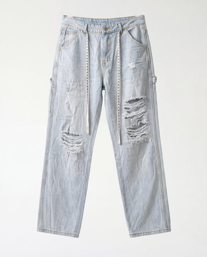 Jeans -  Baggy Denim Ripped