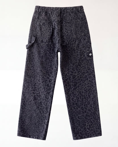 Jeans -  Baggy Leopard Black