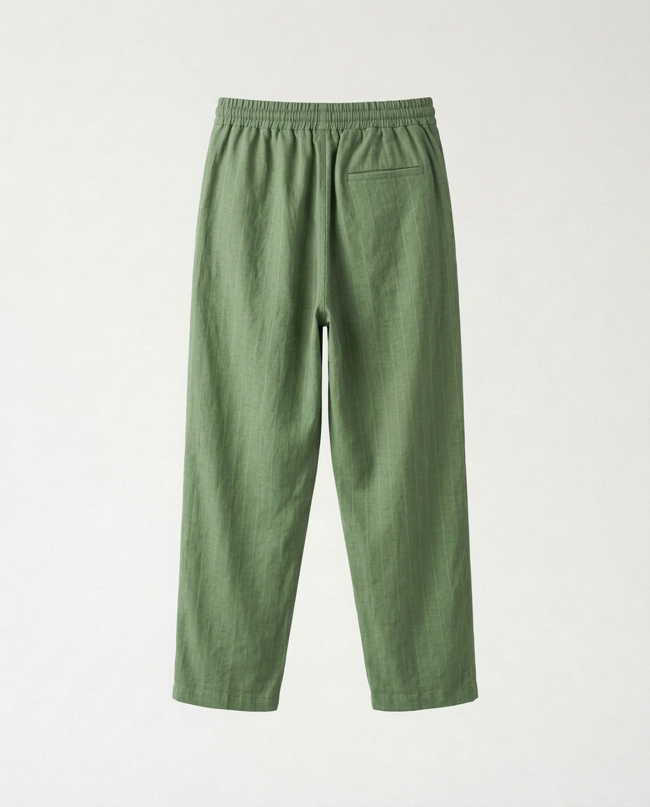 PANTS- Straight Plain Green