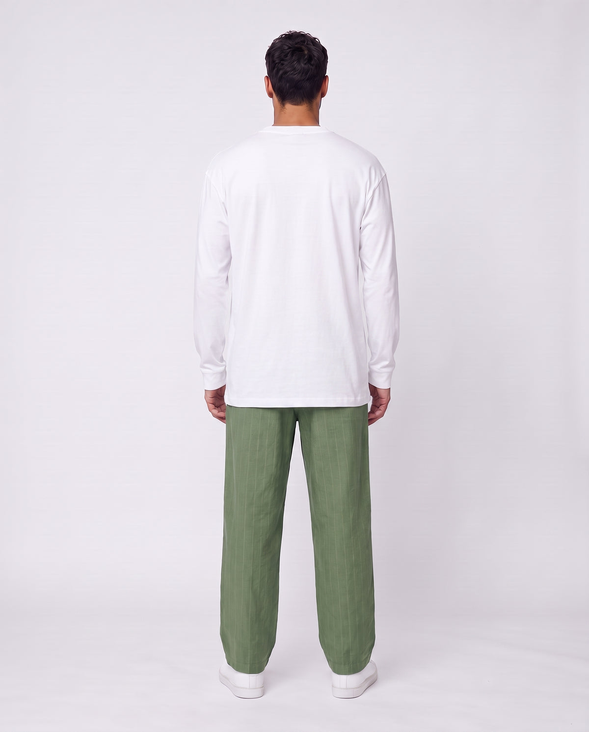 PANTS- Straight Plain Green