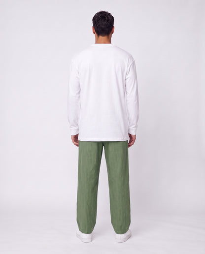 PANTS- Straight Plain Green