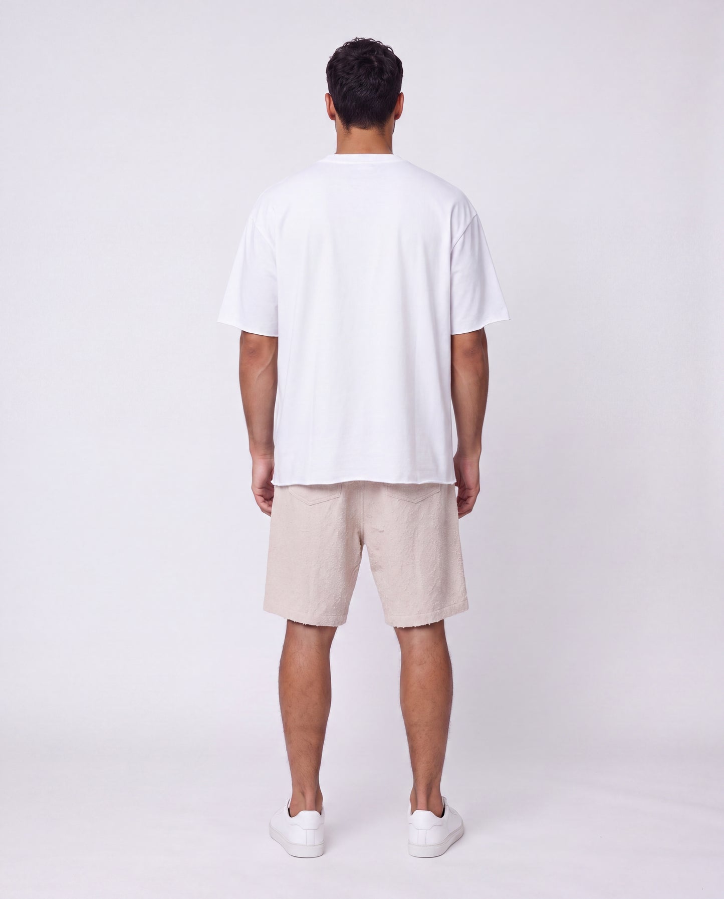 Short - Jeans Plusim Beige Flower