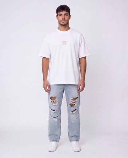 T-shirt- Oversize Wash Patch White