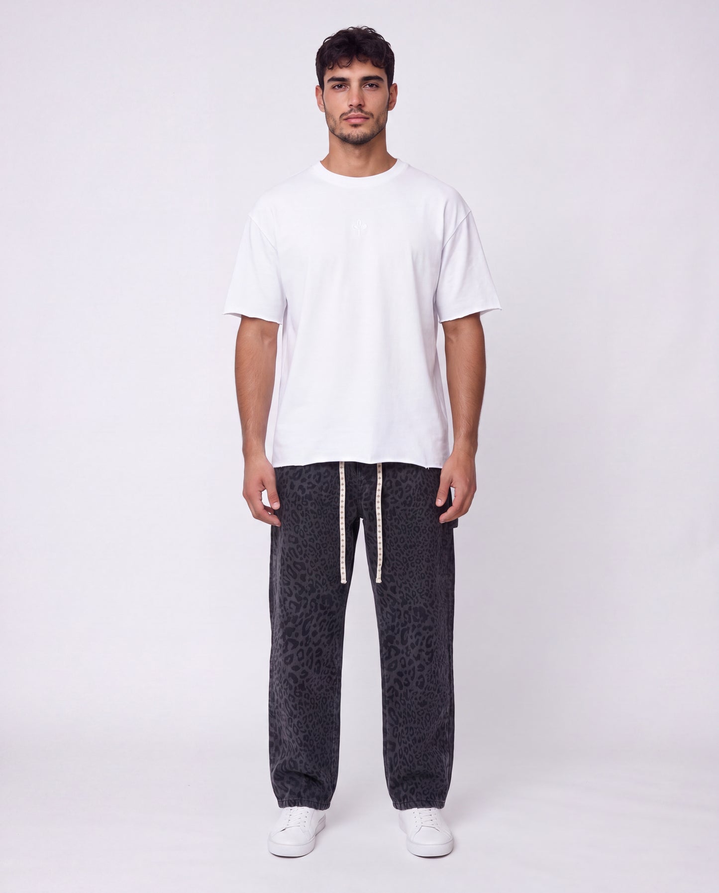 Jeans -  Baggy Leopard Black