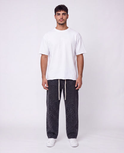 Jeans -  Baggy Leopard Black
