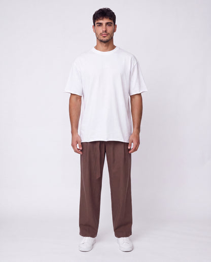 Pants- Linen balloon baggy Brown