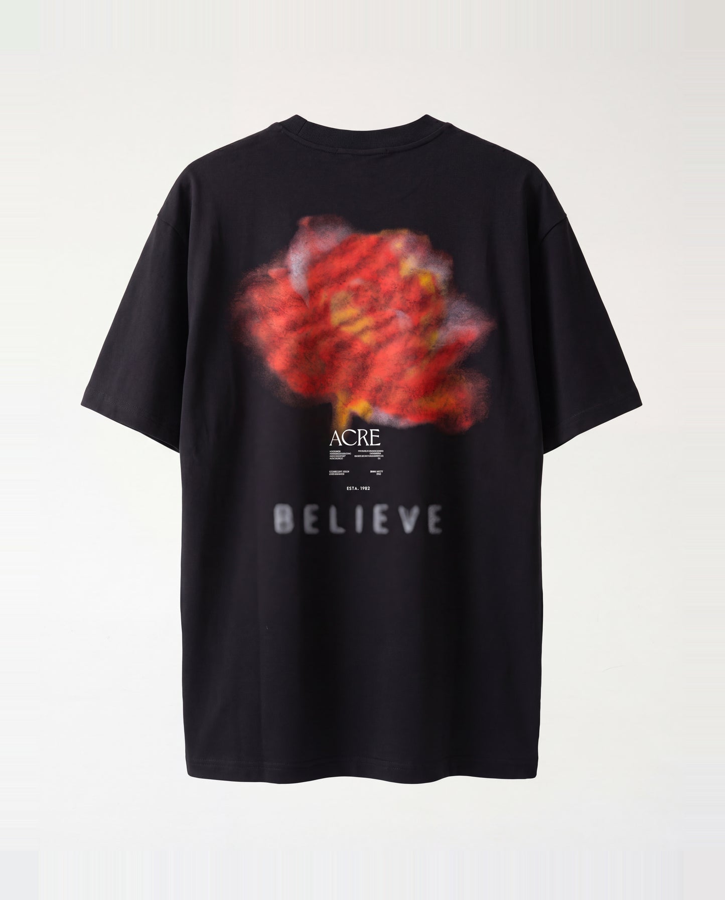 T-shirt- Oversize Flower Black