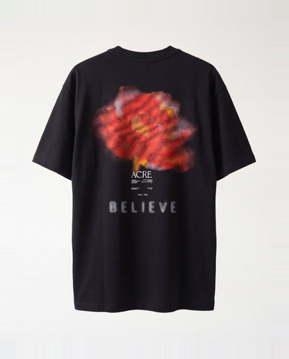 T-shirt- Oversize Flower Black