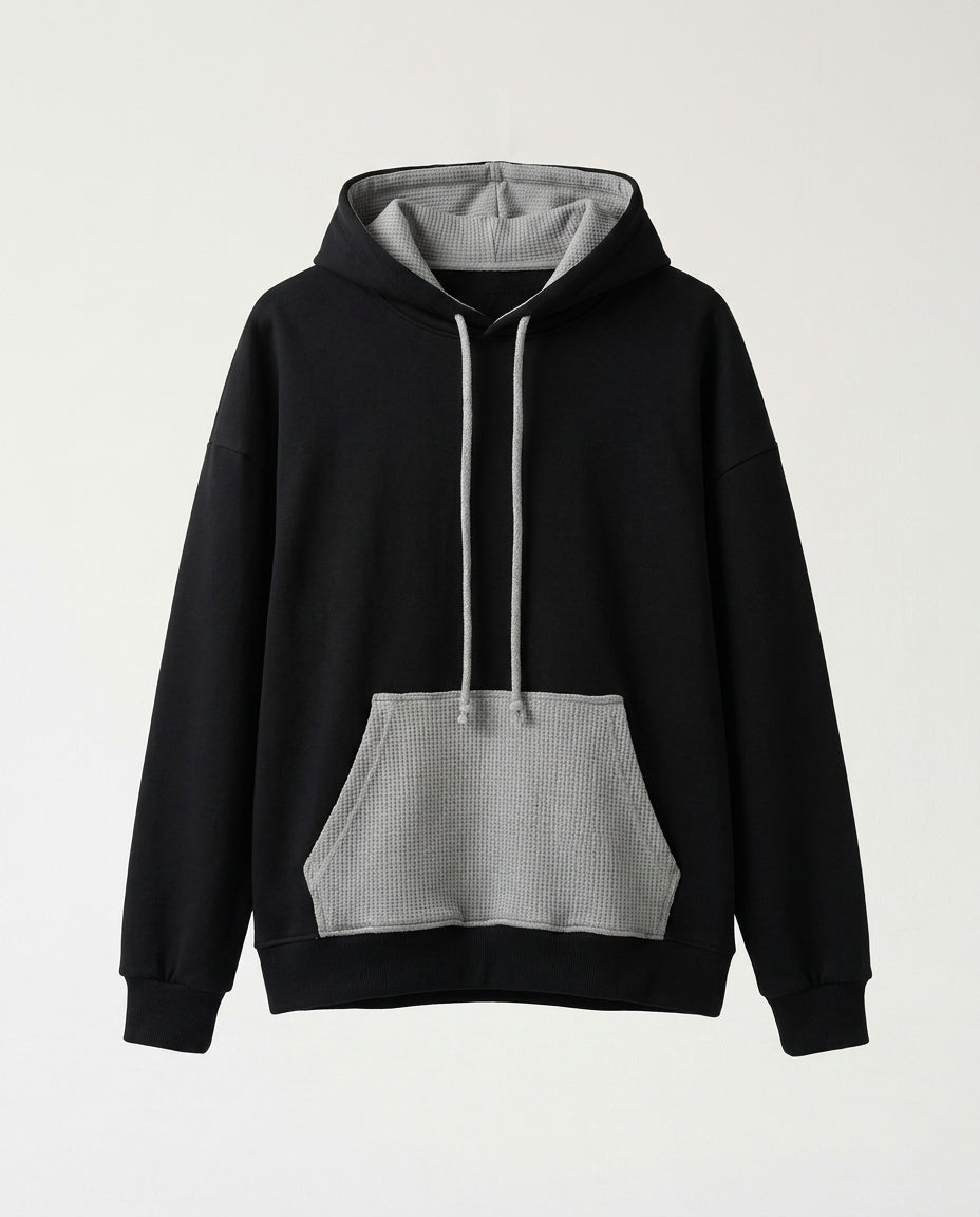 Set Hoodie- Frayed Pocket Black