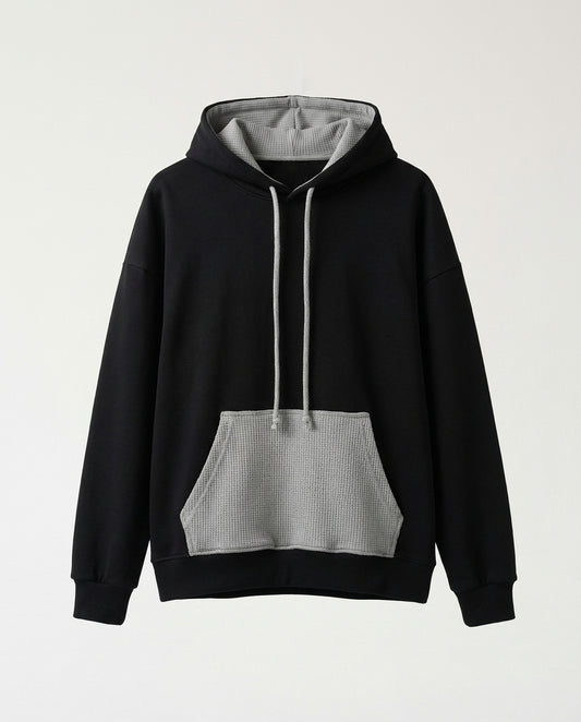 Set Hoodie- Frayed Pocket Black
