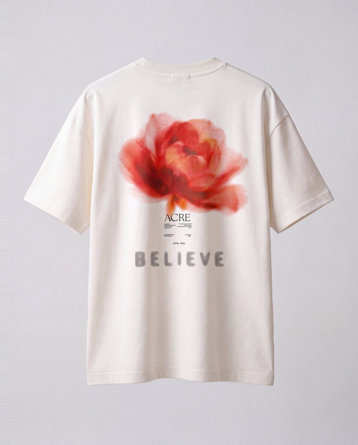 T-shirt- Oversize Flower White