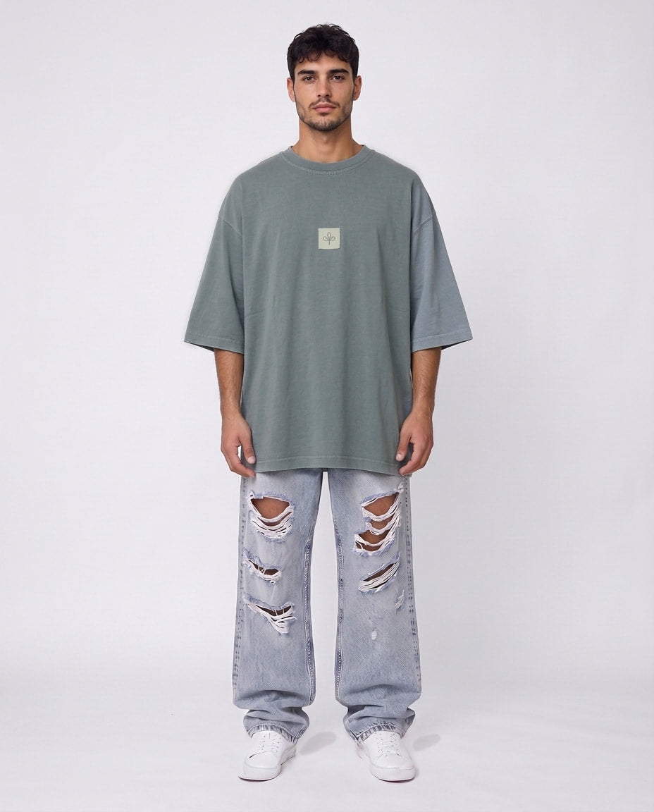 T-shirt- Oversize Wash Patch Blue