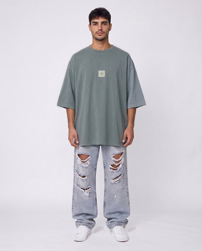 T-shirt- Oversize Wash Patch Blue