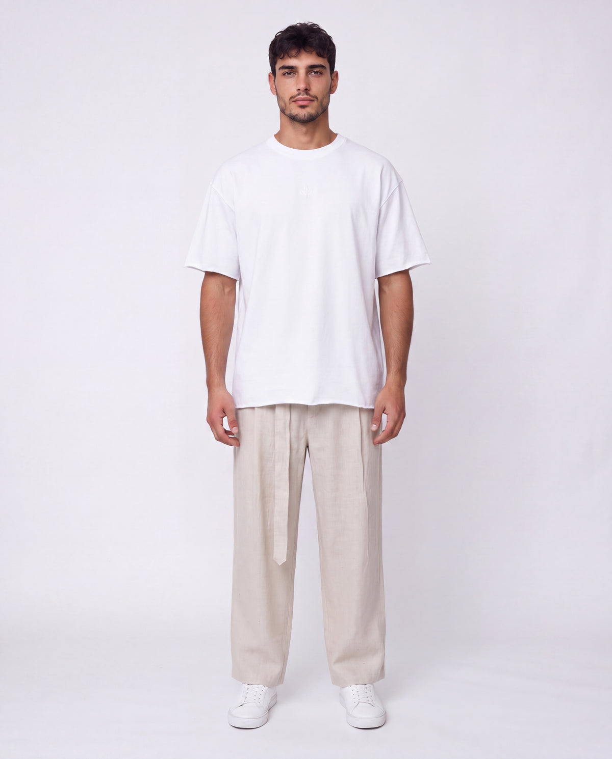 Pants- Linen balloon baggy Beige