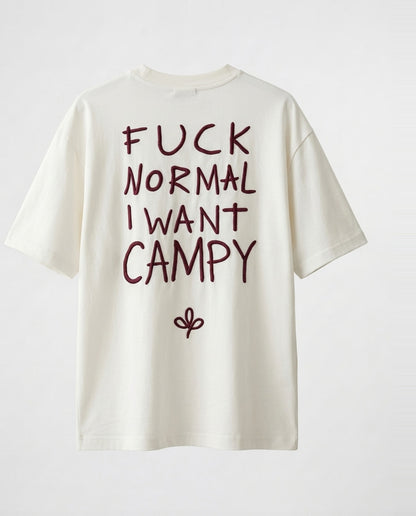 T-shirt FUCK NORMAL Bordo